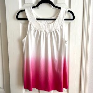 Express Ombré White and Hot Pink Top 💖